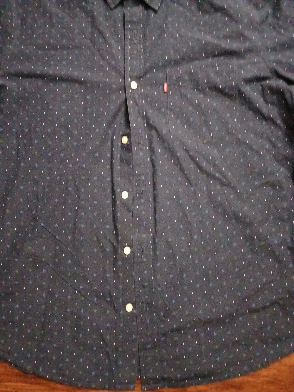 Levi's Men's Dark Blue Micro Dot Button-Down Shirt XL